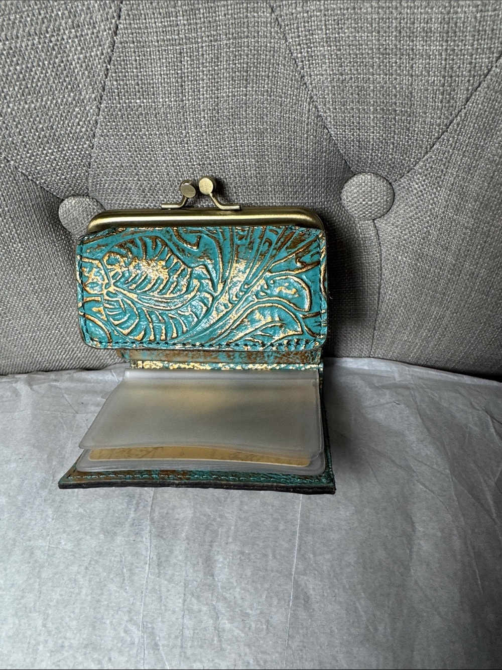 Patricia Nash Embossed Leather Kiss-Lock Wallet - Picture 4 of 7